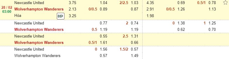 Phan tich soi keo Newcastle vs Wolverhampton chinh xac