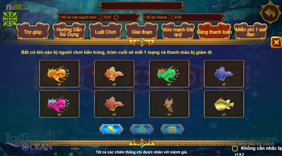 Bang thanh toan game Sac Mau Dai Duong Fb88