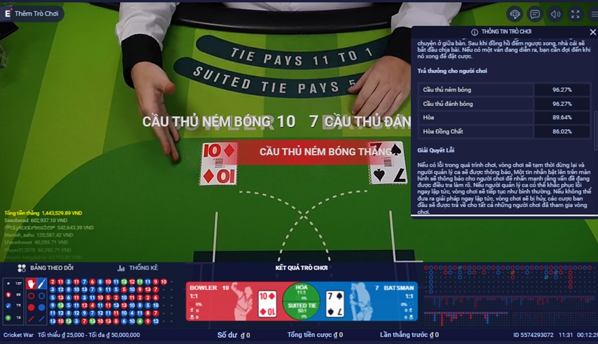 Ty le thuong Cricket War 188Bet 