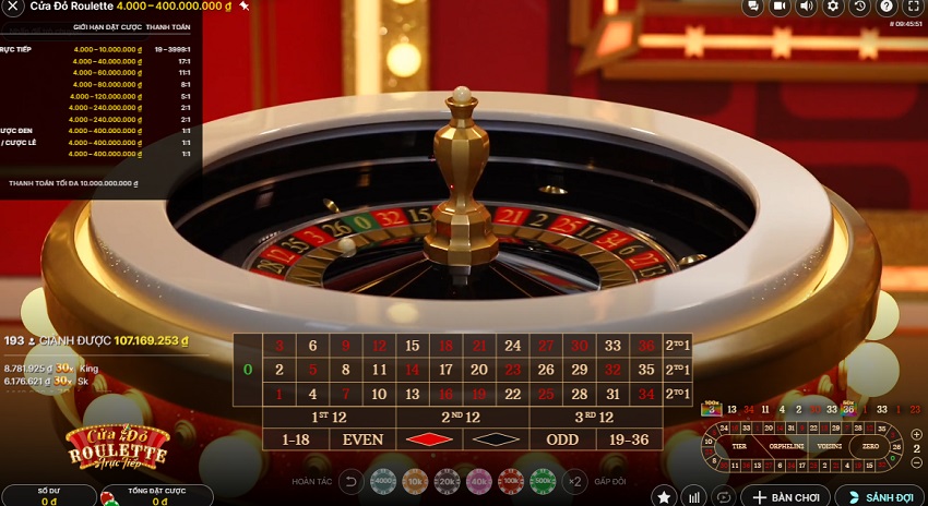 Tinh nang Red Door Roulette 188Bet